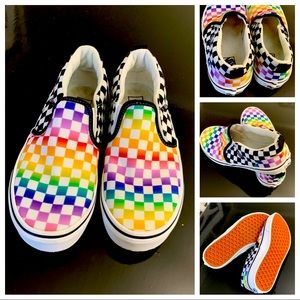 Girls multi color vans.